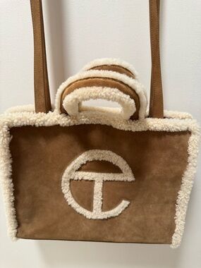 UGG x Telfar Medium Shopping Bag Chestnut Shearling Tote + Dust Bag